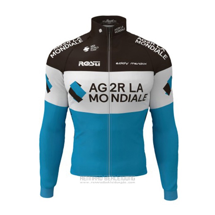 2019 Fahrradbekleidung Ag2r La Mondiale Shwarz Wei Blau Trikot Langarm und Tragerhose - zum Schließen ins Bild klicken